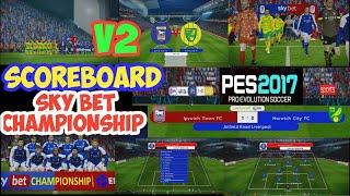 PES 2017 SCOREBOARD SKYBET CHAMPIONSHIP V2 SEASON 2023/2024