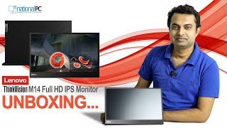 Lenovo ThinkVision M14 14 inch Full HD IPS Portable Type-C Monitor - Review and Unboxing (Hindi)