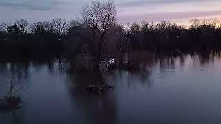 Hochwasser im Herrenkrug am 28.12.2023 in Magdeburg