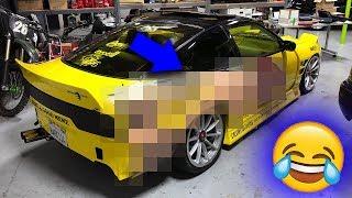 THE WORST CAR WRAP OF ALL TIME?!?! Pranking TJ Hunt & Calvin Cabiling)