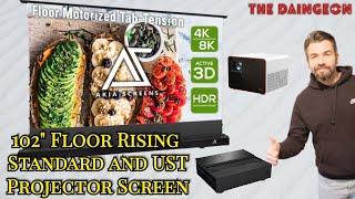 Akia Screens Floor Rising Cinewhite UST and Standard Projector Screen BenQ V7050i , BenQ X3000i