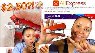 TRYING A HANDHELD SEWING MACHINE FROM ALIEXPRESS | Does it really work?