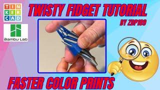 Tinkercad Twisty Fidget Tutorial & Faster Color Printing in Bambu Studio