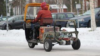 First test drive outdoors, electric auto rickshaw