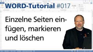 Word: Einzelne Seite einfügen, markieren und löschen • Für 2013, 2010 und 2007 • Markus Hahner®