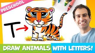 How to Draw a TIGER with the Letter 'T'! – PRESCHOOL