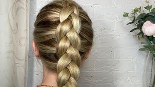 Красивая вывернутая коса за 1 минуту  1 minutes Dutch braid tutorial