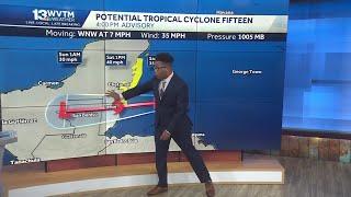 Potential Tropical Cyclone Fifteen strengthens in the Caribbean Sea and could form into Tropical ...