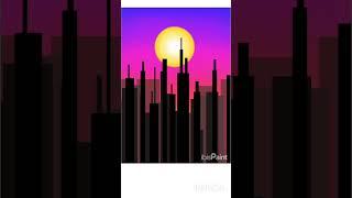 Sunset Cityscape Drawing #Shorts #IbisPaint #DigitalArt #SunsetVibes #CityscapeDrawing #SunsetGlowUp