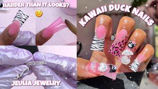 I TRIED DUCK NAILS FOR THE FIRST TIME  2CUTE NAILS ACRYLIC | Jeuila Jewelry