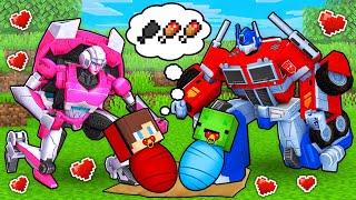 JJ and Mikey ADOPTED By TRANSFORMERS Family in Minecraft - Maizen