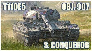 Object 907, T110E5 & Super Conqueror • WoT Blitz Gameplay