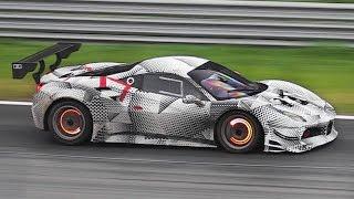 New Ferrari 488 Challenge Mule Testing Again at Monza Circuit - Sound & Glowing Brakes!