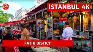 Fatih Distict Historical and commercial heart In Istanbul 2023 Walking Tour|4k 60fps