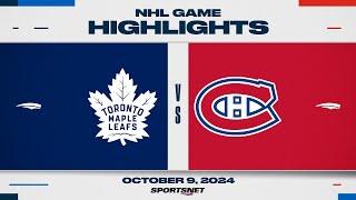 NHL Highlights | Canadiens vs. Maple Leafs - October 9, 2024