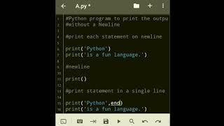 Print the #output without a #newline in #Python