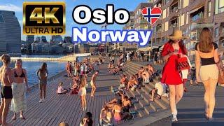 4K Oslo, Norway walk beach tour, Perfect Hot Summer Day, norwegian