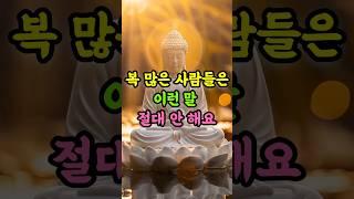 복 많은 사람들은 이런 말 절대 안 해요 ㅣ 부처님 말씀 ㅣ 복을 부르는 말습관 #명언 #자기수행 #인생조언