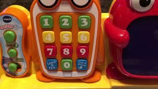 Playing with the Vtech touch and learn activity desk phone!