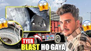 Tyre Blast  Ho Gaya Meghalaya Hills Ma | जंगल में आग  लग गई। Dangerous Ghat Meghalaya Truck Life