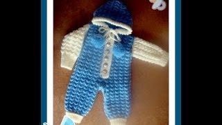 Комбинезон для малыша спицами. Часть 1. Jumpsuit for baby knitting