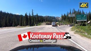 Driving across the Kootenay Pass from Creston to Castlegar  - British Columbia 