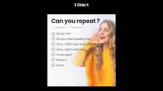 Other ways to say CAN YOU REPEAT? || ENGLISH VOCABULARY ||THE LEARNING LANE||#shorts #viral#trending