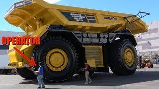 The World's first fully autonomous dump truck leaving Minexpo 2016