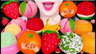 ASMR FRUIT CAKE *WAGASHI, ICE CREAM RICE CAKE, MANDARIN RICE CAKE 화과자, 귤떡, 아이스크림 찰떡 먹방 JANE ASMR 제인