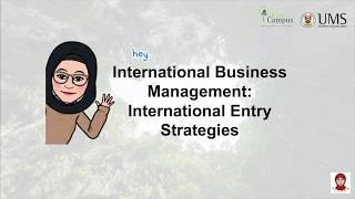 International Entry Strategies