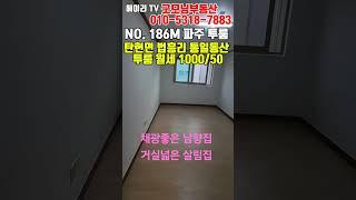 NO. 186M [파주 투룸] 파주 탄현면 법흥리 통일동산 신세계첼시아울렛 헤이리 투룸 월세 1000/50만 개방감 좋고 채광좋은 남향집 거실 넓은 살림집 깔끔한 투룸#shorts