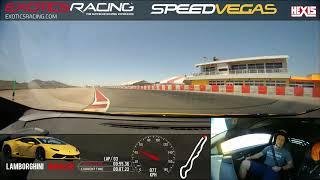 professional driver ripping a Lamborghini huracan around vegas race track over 200kph