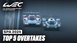 Top 5 Overtakes From Spa ️ I 2024 TotalEnergies 6 Hours of Spa-Francorchamps I FIA WEC