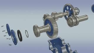 Gearbox Assembly Animation (SolidWorks 2017, Blender 2.8)