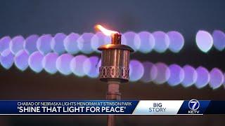 'Shine that light for peace': Chabad of Nebraska celebrates 50th annual menorah lighting