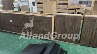 AllandCabinet, custom kitchen cabinets from China, product shaker style with wood veneer cabinet