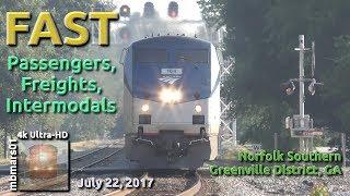 [5O][4k] Fast Passengers, Freights, and Intermodals, NS Greenville District, GA 07/22/2017 ©mbmars01