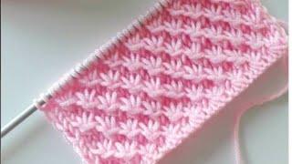 Super easy   Star stitch ⭐ Knitting pattern.