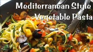 Mediterranean Style Vegetable Pasta | Zoodles | Vegan | Korenn Rachelle