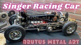 How to make a Metal Art Racing Car from an old sewing machine.