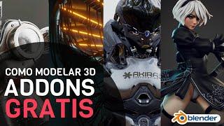 MODELA 3D en BLENDER como PRO: IA y addons GRATIS 2024!