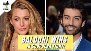 Baldoni Wins on Subpoena Fight | Blake Lively Justin Baldoni Legal Saga Continues