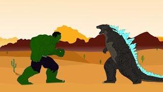 GODZILLA VS HULK Fight Scene Animation | Godzilla Cartoons