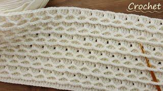 Очень простой УЗОР крючком "КОЛЕЧКИ" вязание для начинающихVERY EASY Crochet Pattern for Beginners