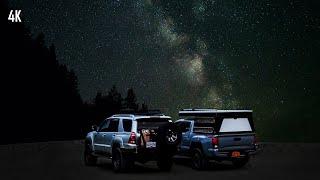 Overlanding search for GLOWING OCEAN and Milky Way, Dispersed Camping | 4th gen 4runner & Tacoma