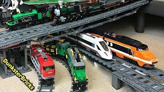 Bonus  Footage LEGO Train Track Setup #9! Steam, Passenger and Cargo Train!
