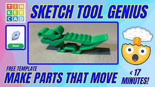 Tinkercad Sketch Tool Genius A Gator with Jaws That MOVE! Beginner Ready