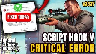 How to fix Script Hook V Critical Error in GTA 5 || Fix Script Hook V Critical Errors || Fatal Error