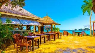 Caribbean Cafe Ambience  Coffee Shop Ambience with Smooth Bossa Nova,  Ocean Waves & Birds Sounds