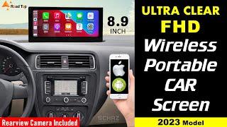 New 8.9'' Portable Wireless Car Screen 2023 - Road Top    UNBOXING REVIEW